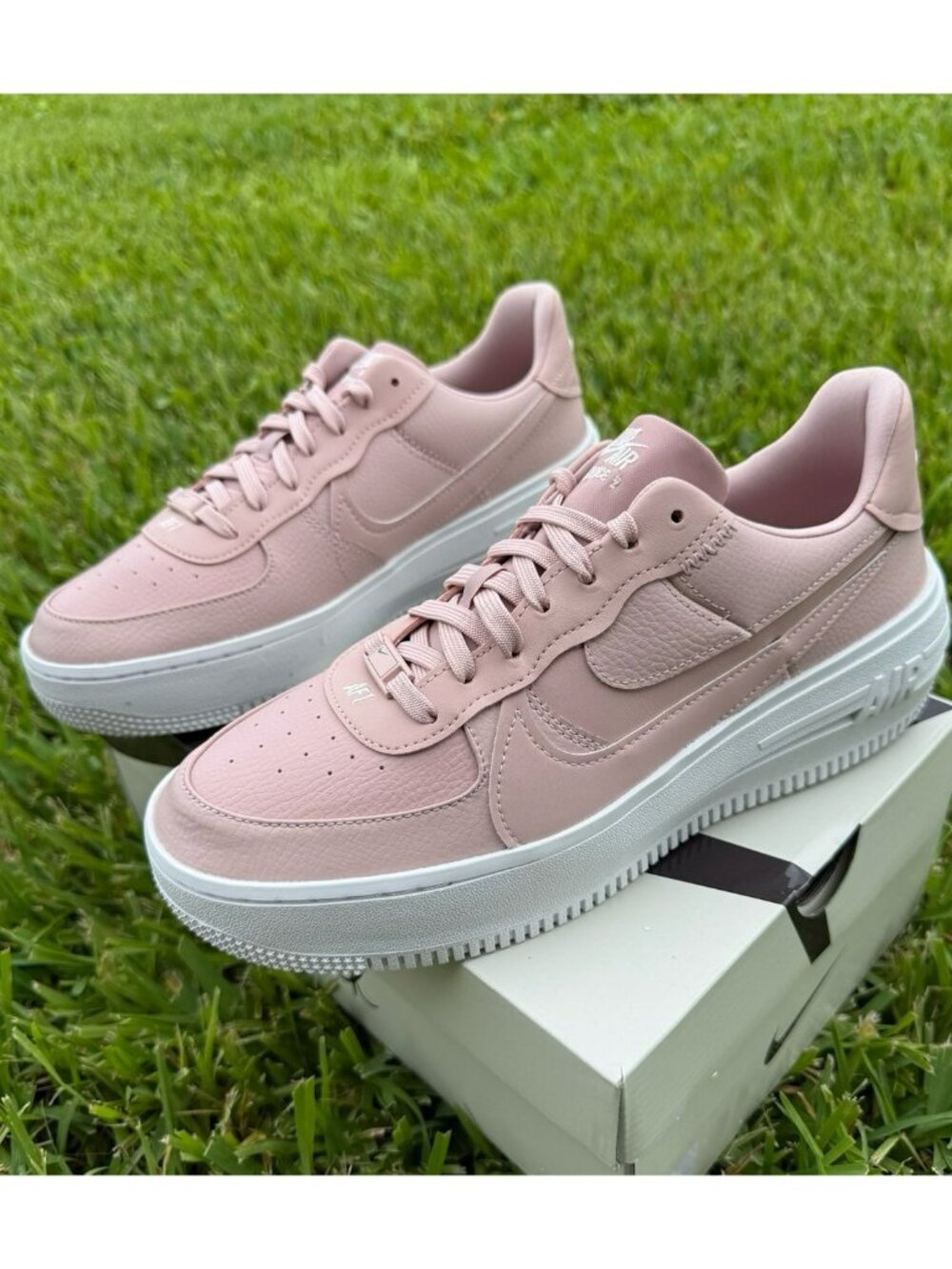 10 WOMEN'S NIKE AF1 PLATFORM PINK OXFORD /WHITE DJ9946-602 SNEAKERS AIR FORCE
